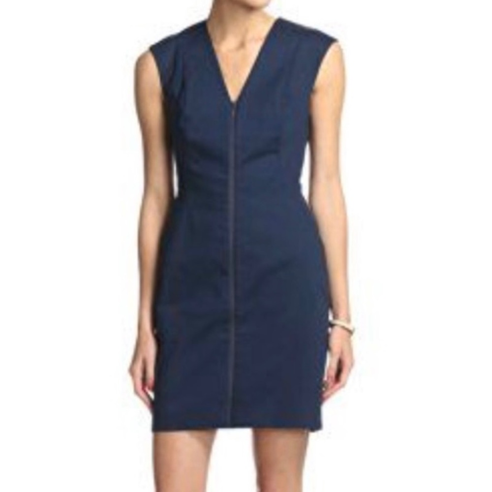 NWT Kate Spade Zippered Navy Blue Sleeveless Sheath Cocktail Dress XXS 00
